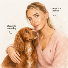 Personalised You & Your Dog Watercolour Portrait Print